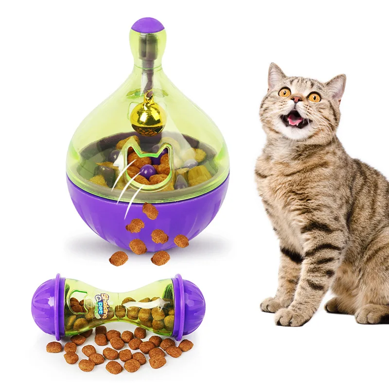 Pet Cat Fun Bowl Feeding Toys Dog Tumbler Feeder Puppy Kitten Shaking Leakage Food Ball Container 1005005905824976