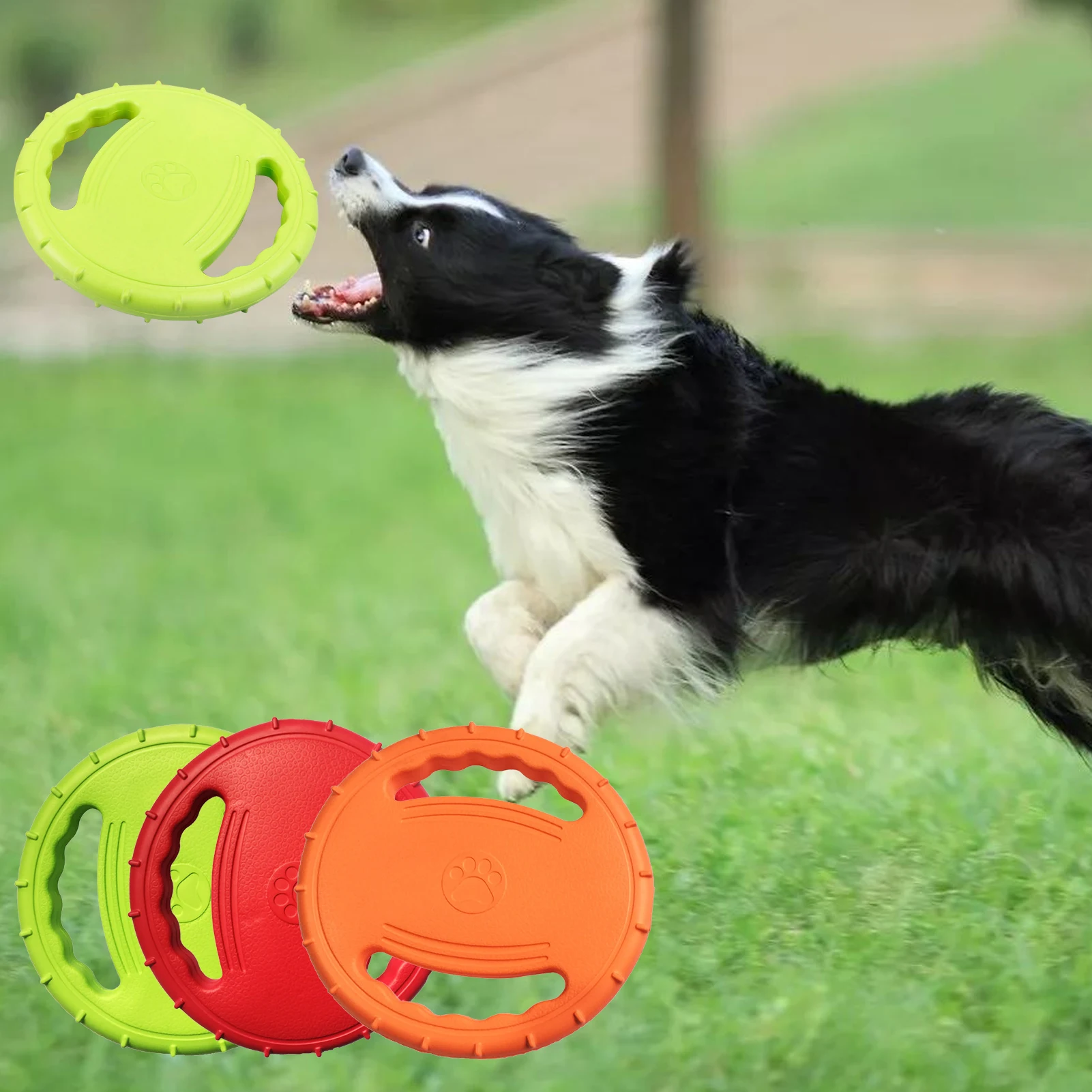 Pet Dog Flying Disc EVA Dog Training Ring with Double Handles Dog Flyer Toys for Outdoor Activity 1005005906401188