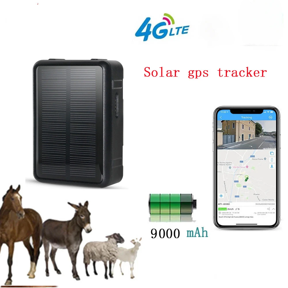 4G Car GPS Tracker for Vehicle Animal Sheep Cow Cattle V44 9000mAh Solar Power Waterproof 1005005908845847