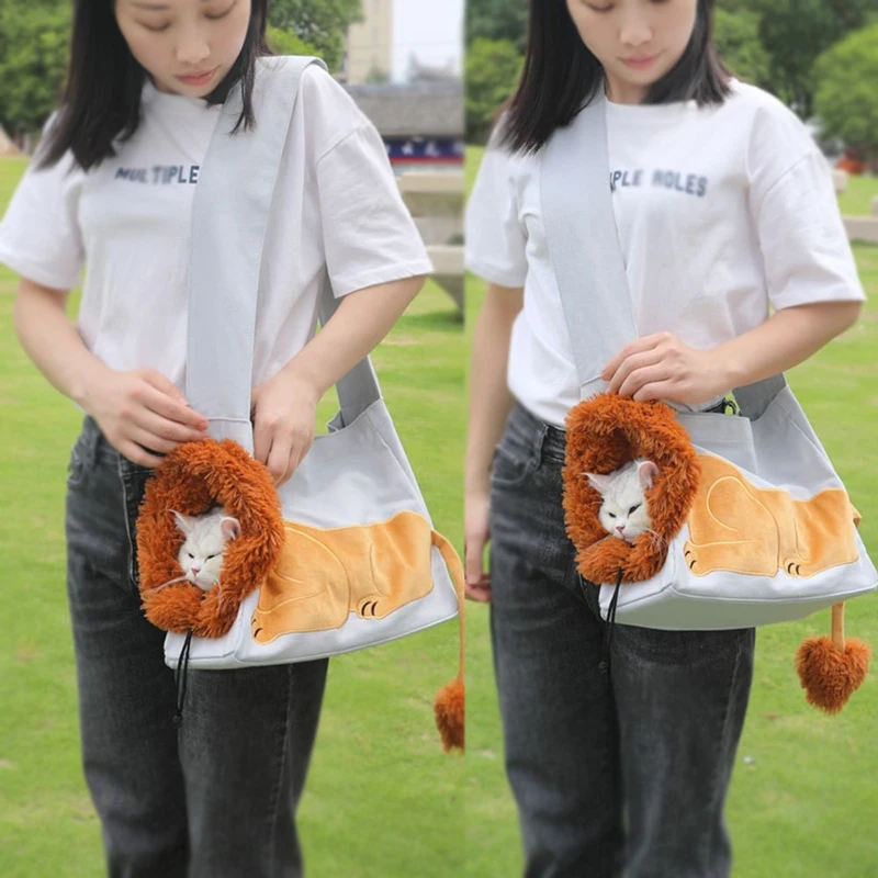 Pet Carriers Lion Design Portable Breathable Bag Cat Dog Carrier Bags Outgoing Travel Pets Handbag 1005005916351273