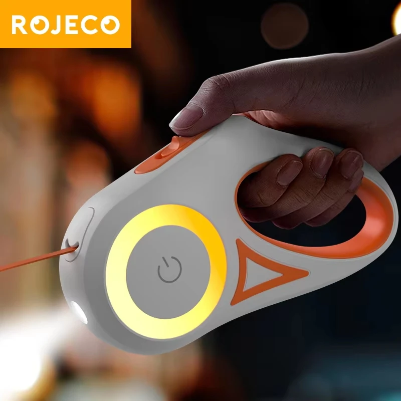 ROJECO Automatic Retractable Dog Leash LED Luminous Leading Fashion Light Straps For Dog Puppy Pet 1005005927862510
