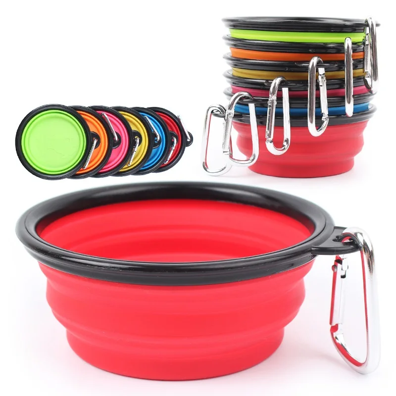 Folding Portable Dog Bowls Silicone Food Water Bowl for Dogs Pet Accessories Travel Outdoor Dog 1005005932080068