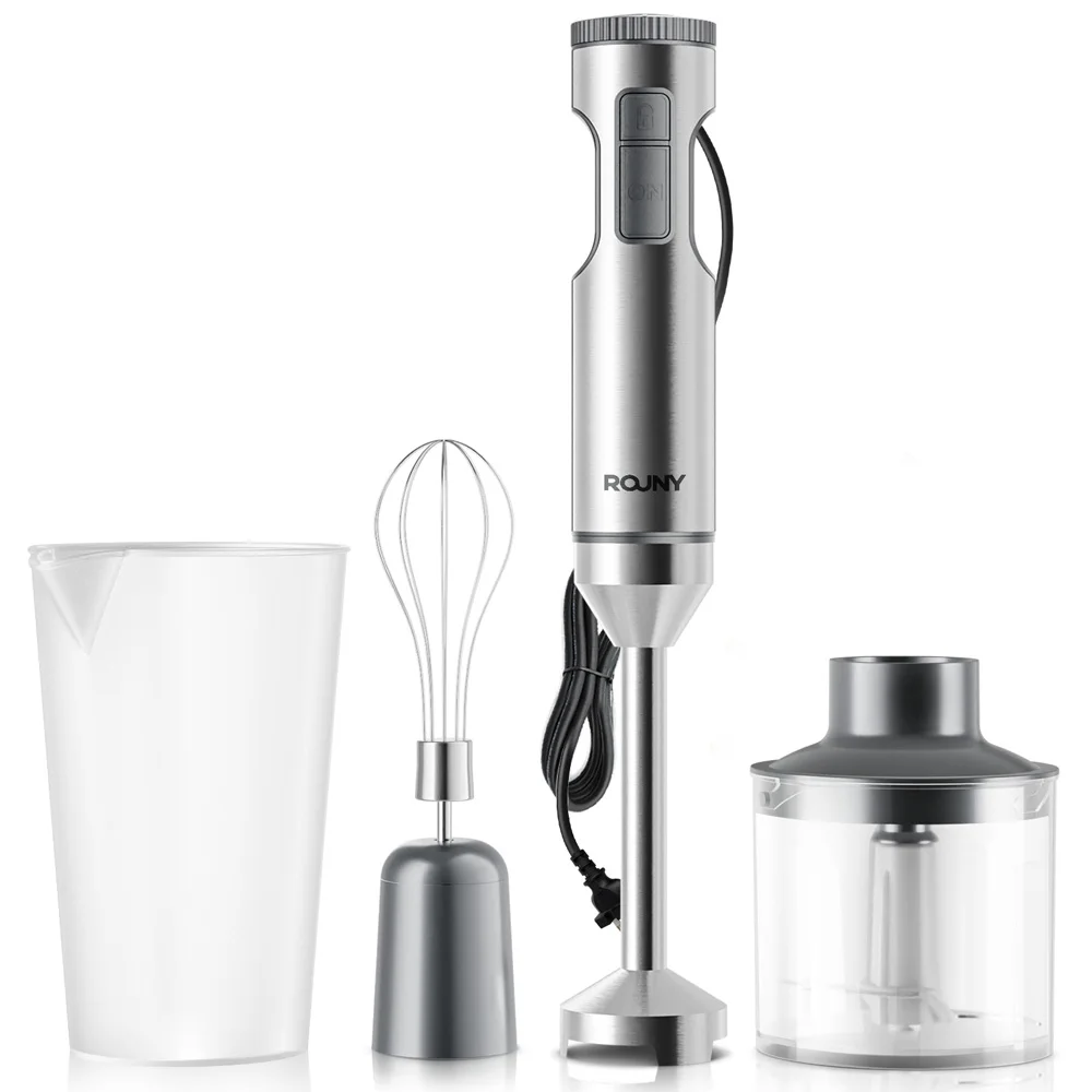 Hand Immersion Blender Powerful 4-In-1, Stainless Steel Stick Food Mixer, 700ml Mixing Beaker 1005005932423966
