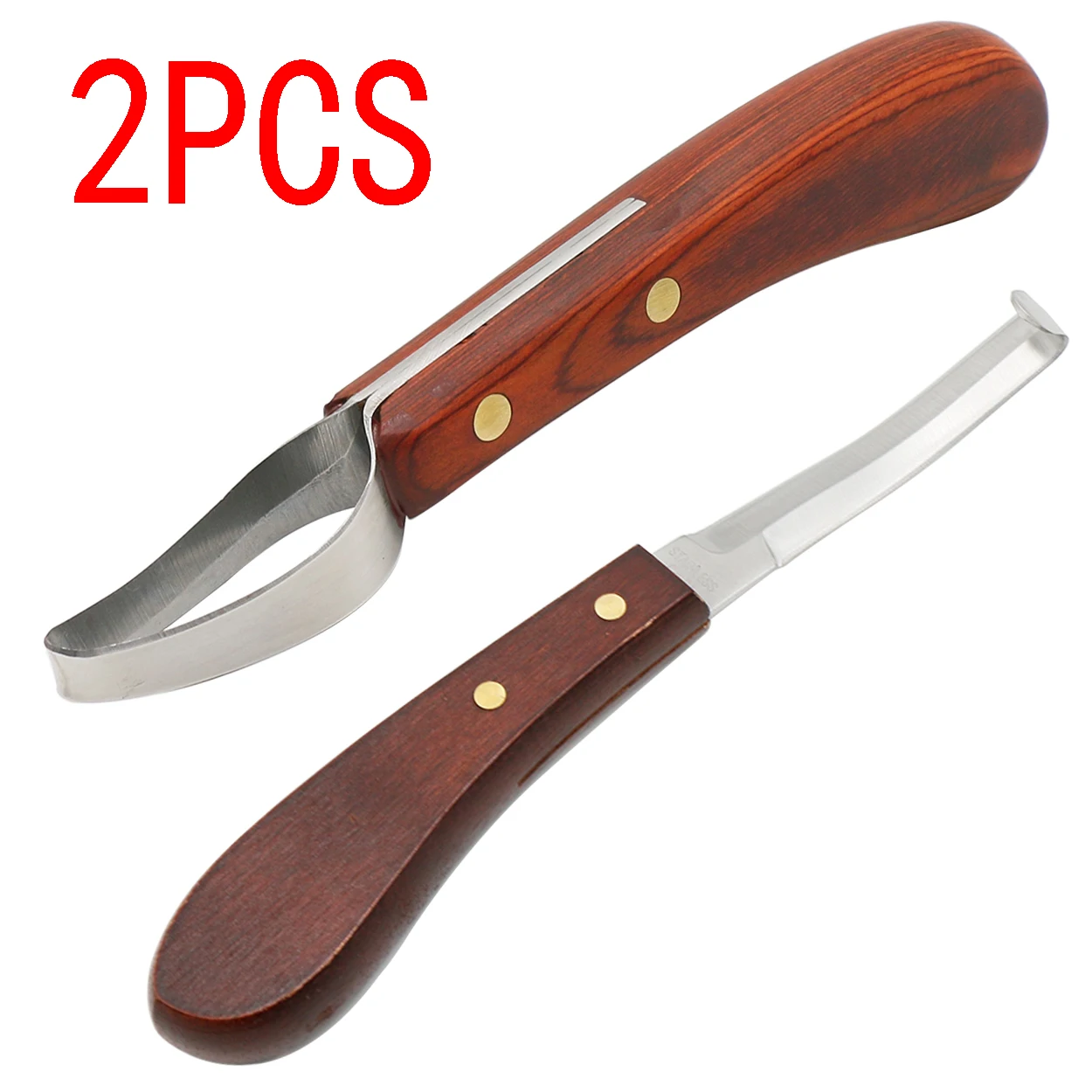 2 Pcs Horse Loop Hoof Knife Trimmer Blade Sheep Cattle Hoof Knife Double Edged Shears Cutter Wooden 1005005938148981