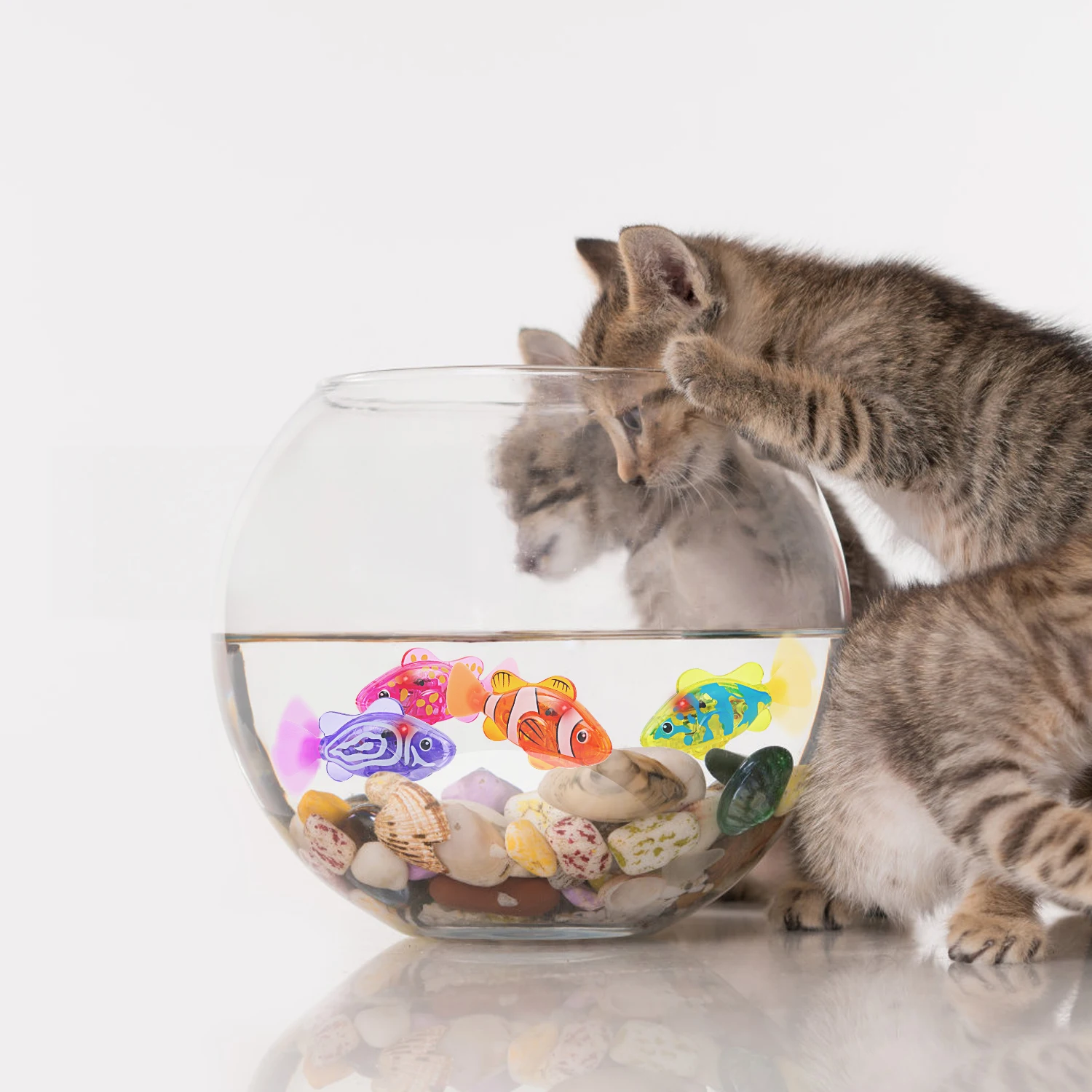 Interactive Robot Fish Toys for Cat/Dog, Activated Swimming in Water with LED Light 1005005943617163