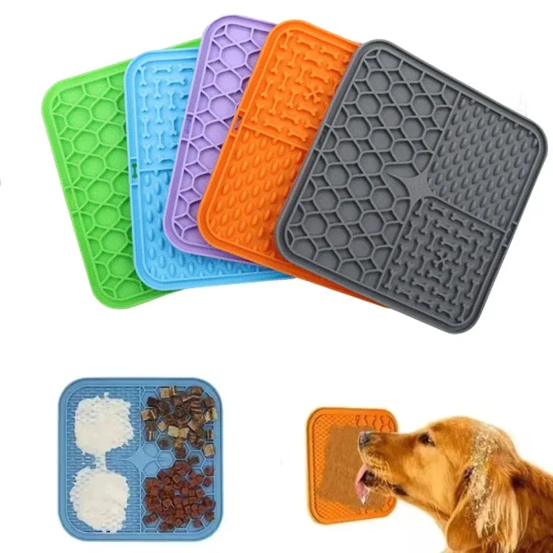 Pet Lick Silicone Mat for Dogs Pet Slow Food Plate Dog Bathing Distraction Silicone Dog Sucker Food 1005005944867489