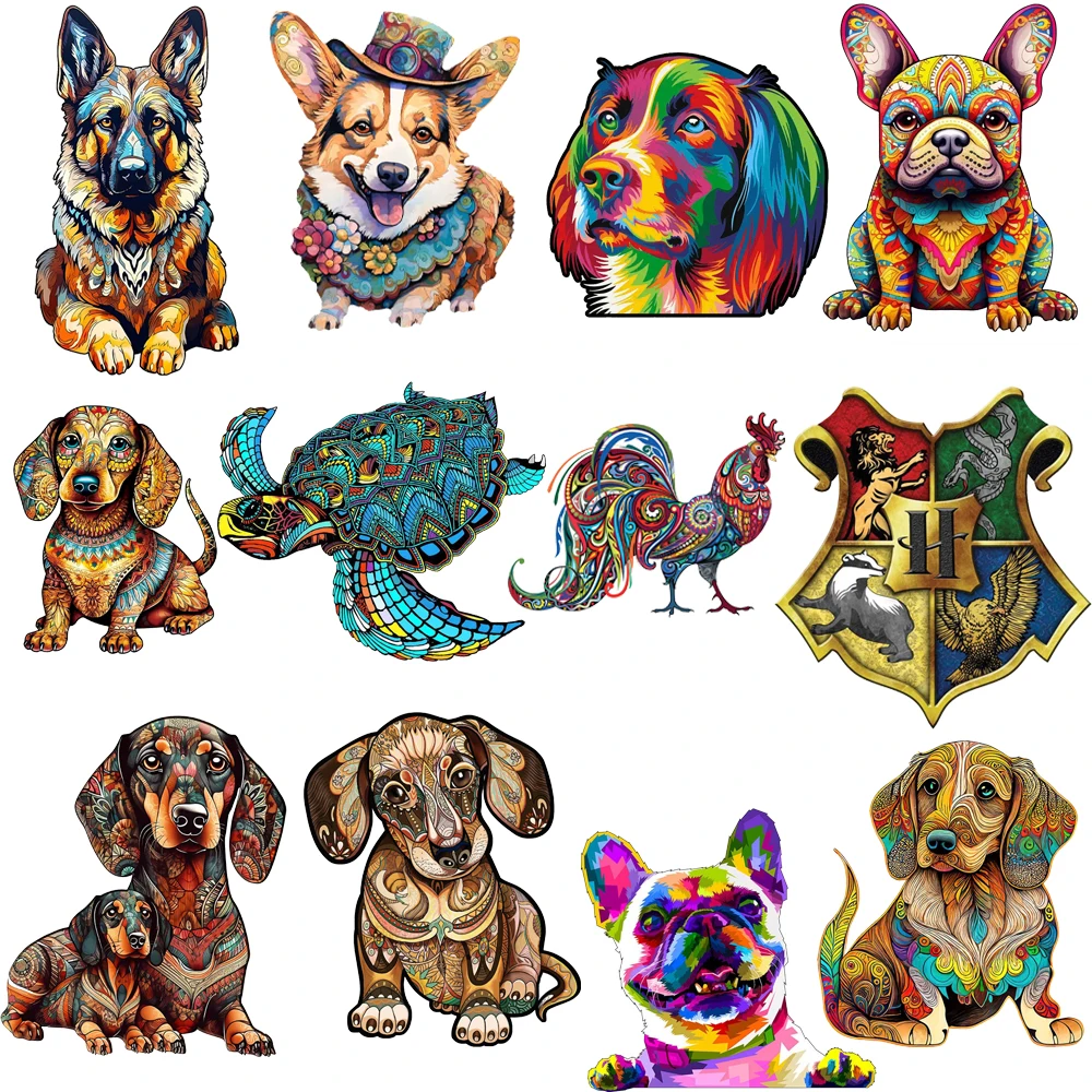 Unique Dog Series Wooden Animals Puzzle for Adults Kids 3D Puzzles Toys DIY Educational Games 1005005979721127
