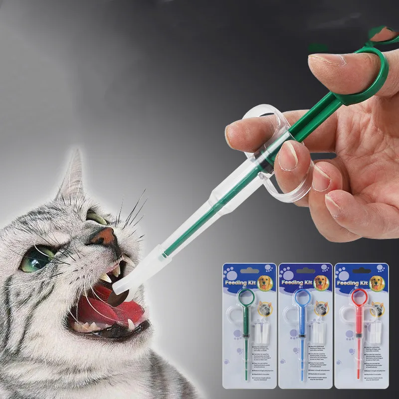 1pc Pet Cat Syringe Dog Medicine Feeder Tablet Pill Gun Piller Push Dispenser Water Milk Syringe 1005005982209801