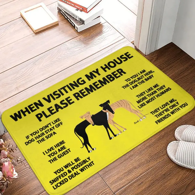 Greyhound Dog Door Floor Bath Kitchen Mat Anti-Slip Indoor Head Rest Brindle Hound Doormat Garage 1005005982437356