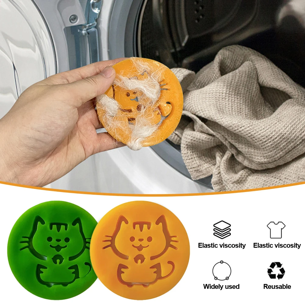 Pet Hair Catcher Cute Hollow Cat Pattern Reusable Pet Hair Remover Cleaning Laundry Tool Rubber 1005005985115861