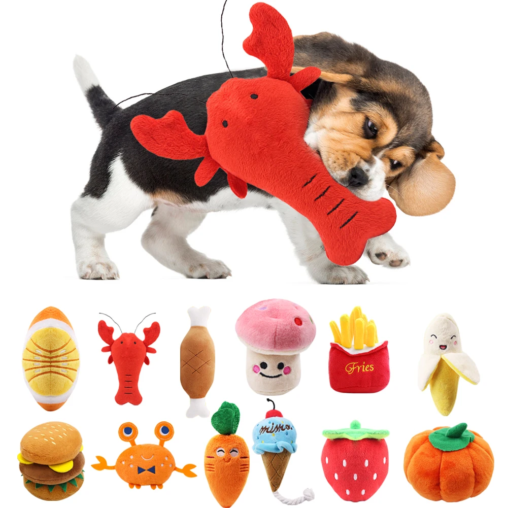 1Pc Pet Toys Fruit Animals Cartoon Dog Toy Stuffed Squeaking Cute Plush Puzzle for Dogs Cat Chew 1005005995415172
