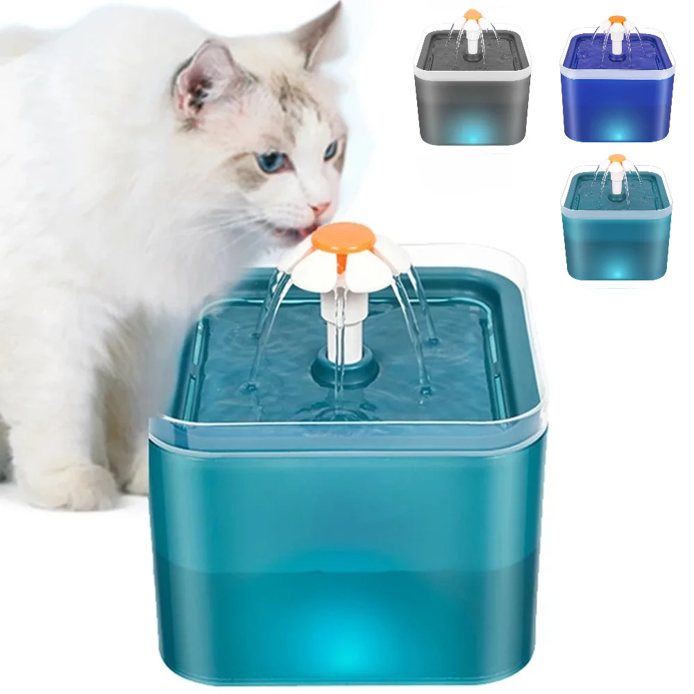 Cat Water Fountain Auto Filter LED Lighting USB Electric Mute Cat Drinker Bowl 2L Recirculate 1005005996172006