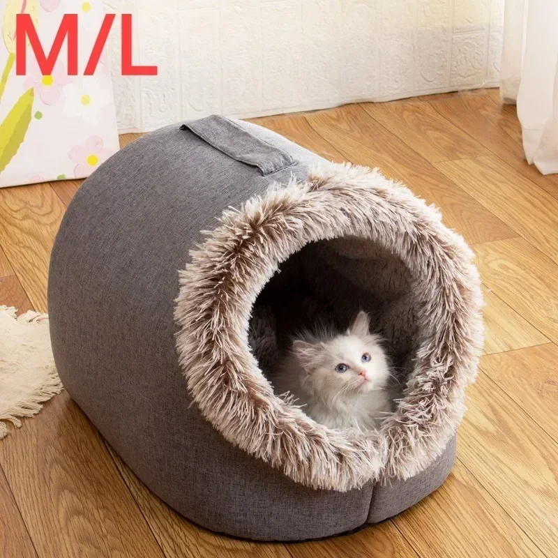 Pet House for Small Dog Cat Bed House Portable Enclosed Plush Pet Kitten Nest Winter Warm Soft Pet 1005005998905186