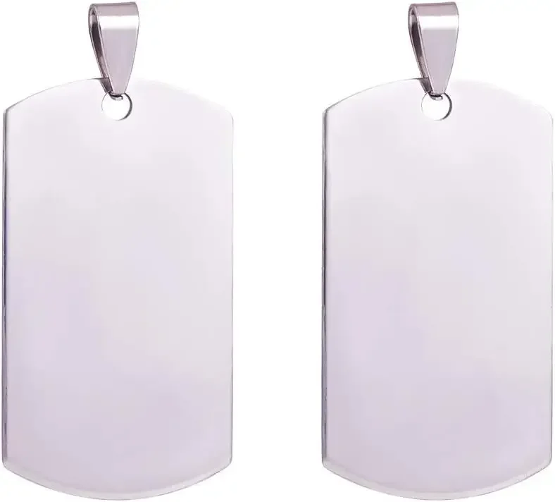 20PCS 1.6x1 Inch Stainless Steel Stamping Blanks Dog Tag Pendants with Snaps for Jewelry Making Pet 1005006008393084