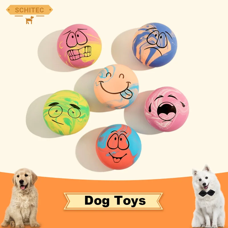 SCGK 6PCS Dog Toys Squeaker Latex Bouncy Ball Squeaky Rubber Dog Toy for Dog Small Dogs Interactive 1005006011730723