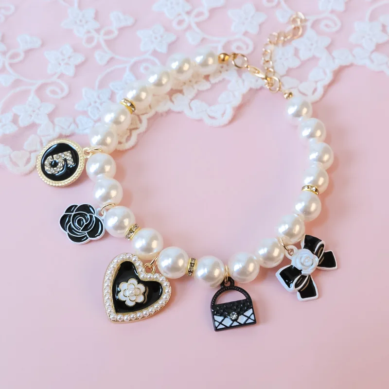 Pet Pearl Collar Little Cat Dog Love Pearl Necklace Cute Dog Jewelry Pet Accessories Puppy Necklace 1005006021318109