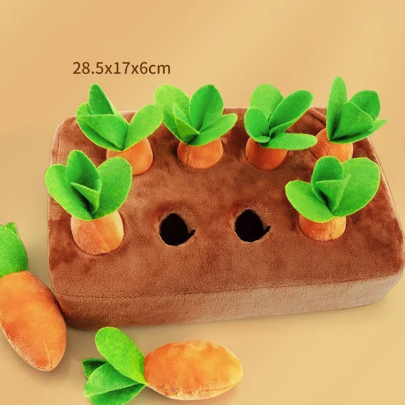 Dog Carrot Plush Toy Interactive Dog Toys Plush Puzzle Toys 2 In 1 Non-Slip Nosework Feed Games For 1005006023808354