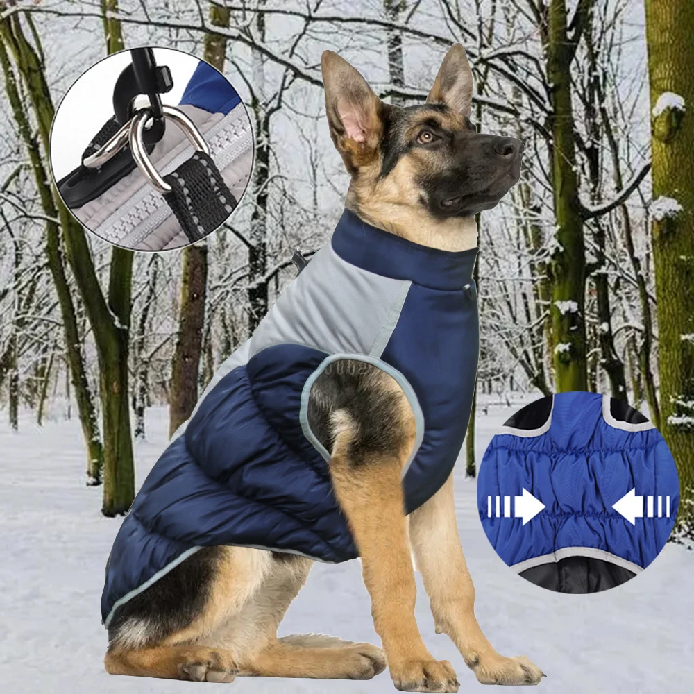 Dog Down Jacket with D-ring Waterproof Reflective Pet Jackets for Small Medium Large Dogs Winter 1005006026829605