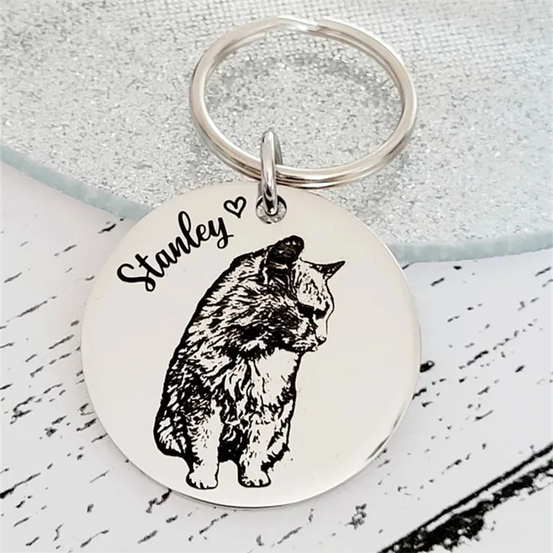 Animal Paw Print Keychain Custom Dog Paw Personalized Keychain Engraved Pet ID Name for Cat Puppy 1005006031274007