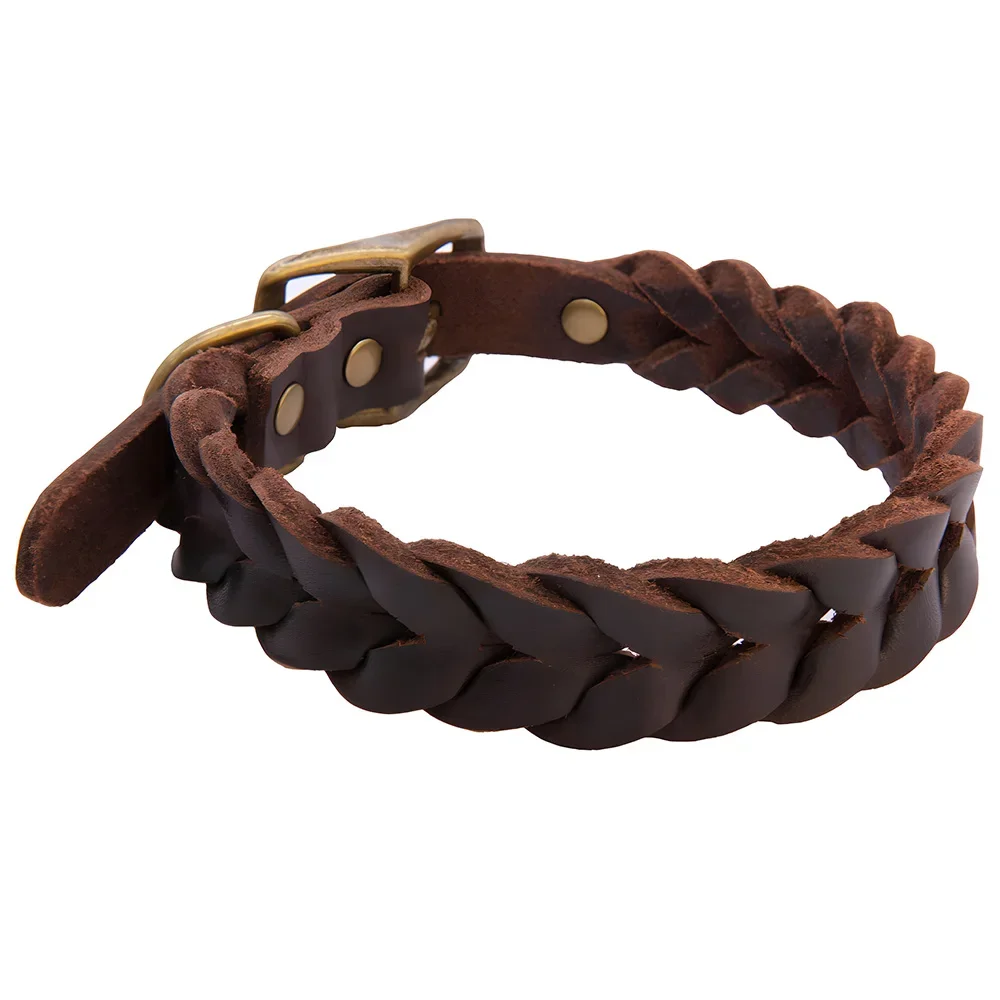 Genuine Leather Dog Collars Durable Braided Leather Dog Collars for Small Medium Large Dogs German 1005006036730997