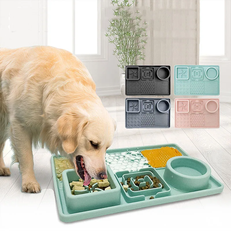Multifunction Pet Slow Feeder Bowls Dog Licking Mat With Suction Cups For Anxiety Relief Dog Cat 1005006038998204