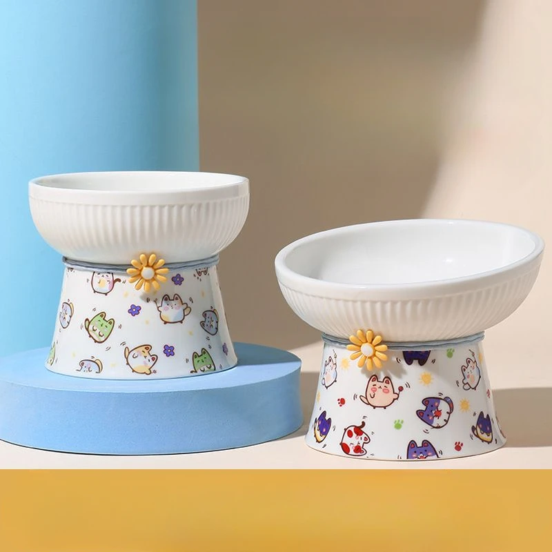 Ceramic Cat Bowl Protects Cervical Spine, Prevents Black Chin, Cat Food Snacks 1005006039313169