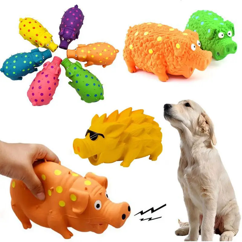 Pet Dog Toy Squeaky Rubber Toy Dog Latex Chew Toy Pig Shape Bite Resistant Puppy Sound Toy For 1005006040058603