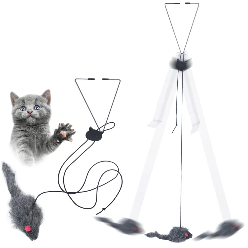 Interactive Cat Toy Hanging Clip Door Plush Mouse Self-hi Hanging Door Elastic Funny Cat Toy 1005006057428924