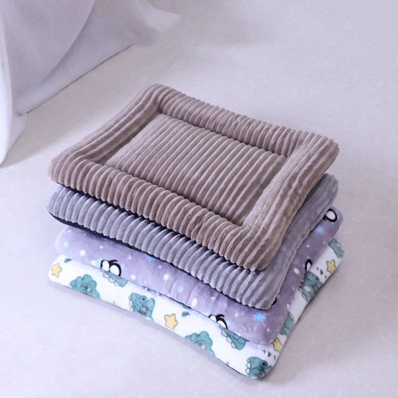 Flannel Square Bed for Cats Dogs, Comfortable Soft Washable Cushion for Sphinx 1005006059871283