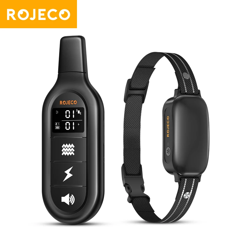 ROJECO Electric Dog Training Collar Digital Rechargeable Remote Control IPX7 Waterproof Vibrator 1005006094266443