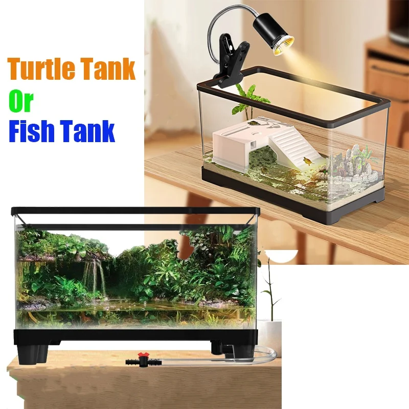 Fish Tank Ecologic Aquarium Turtle Tank Lighting Filter Amphibians Open Breeding Box Bottom 1005006103346125