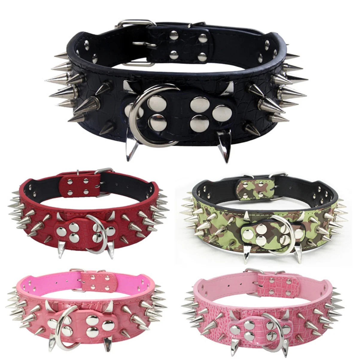 Dog Cat Collar Spiked Studded Pet Necklace For Small Medium Dogs Bulldog Adjustable Anti-Bite Collar 1005006115971273