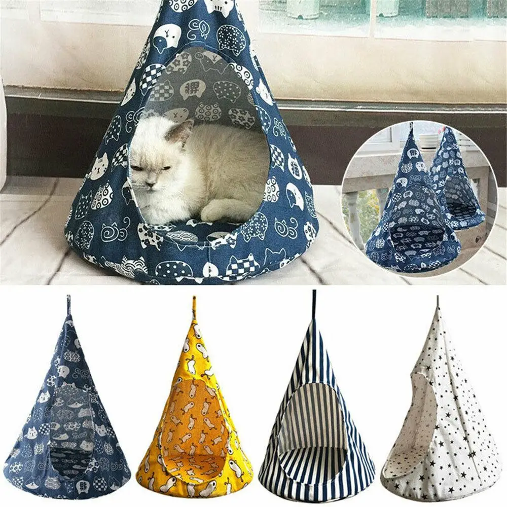 Removable Cat Pet Hammock Conical Hanging House Bed Cage Soft Washable Pets Tent Kitten Nest 1005006116188826