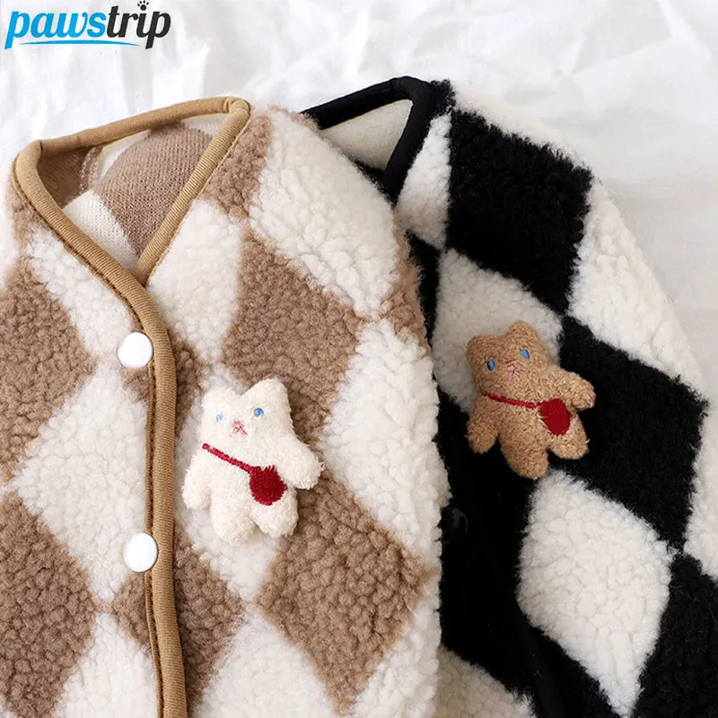 Dog Clothes Plaid Fleece Pet Jacket for Small Dogs Winter Warm Puppy Coat Chihuahua Yorkshire 1005006132276363
