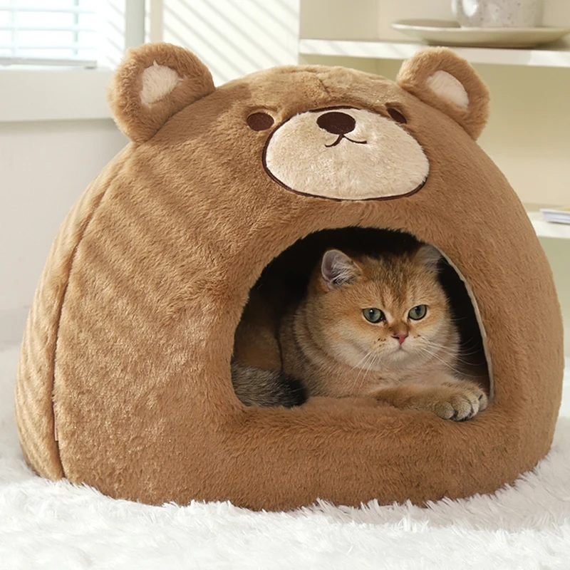 HOOPET Cats House Dogs Bed Indoor Sleeping Bed Soft Cat Cave Winter Warm Kitten Nest Puppy Kennel 1005006135289274