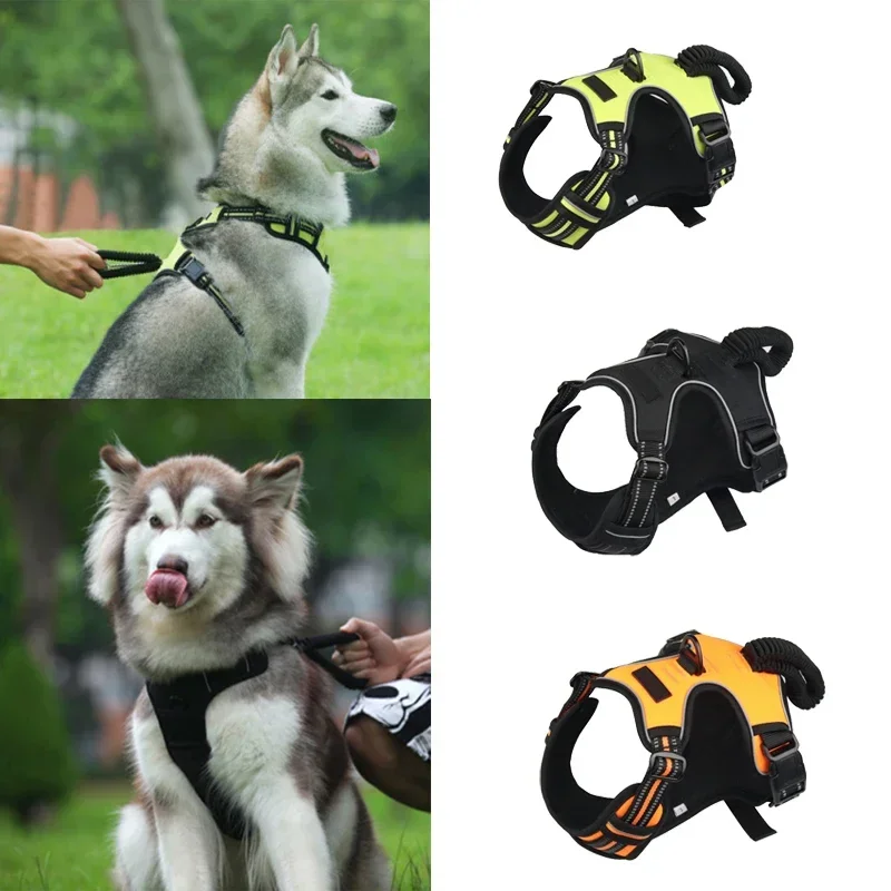 Reflective Service Dogs Harness NO Pull Handle Control Pet Dog Walking Lead Vest Softy Padded 1005006136630066