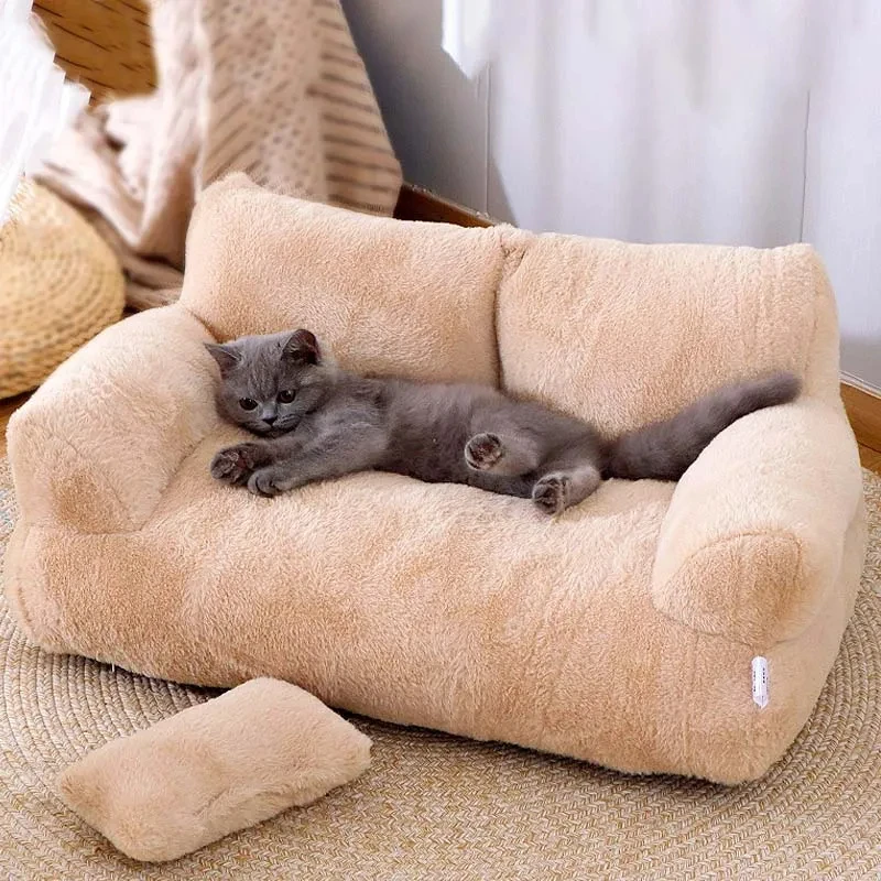 Luxury Cat Bed Sofa Winter Warm Cat Nest Pet Bed for Small Medium Dogs Cats Comfortable Plush Puppy 1005006140425039