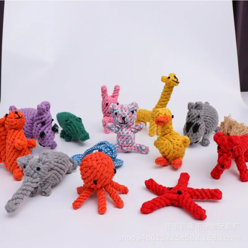 Pet Toy Dog Bite Resistant Woven Cotton Rope Toy Medium and Large Dog Grinding Teeth Cleaning Dog 1005006149618442