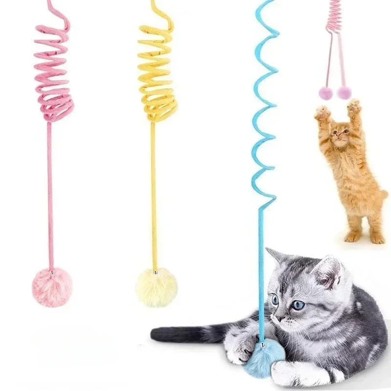 Pet Toy Interactive Cat Toys Funny Cat Stick Spring Rope Ball Plush Toy Interactive Play Training 1005006150163038