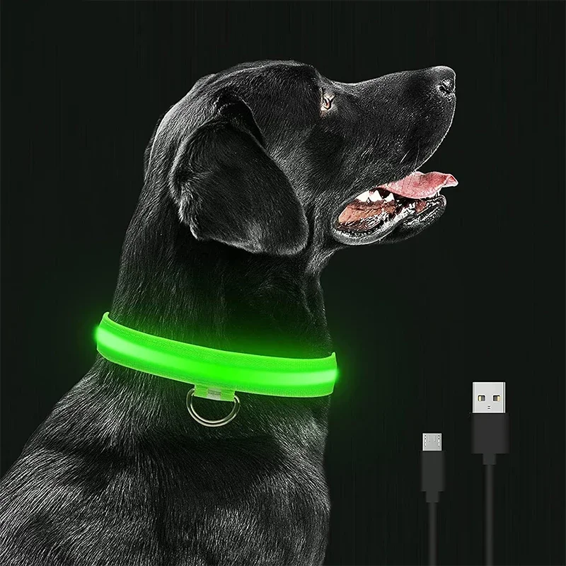 LED Glowing Dog Collars Rechargeable Waterproof Luminous Collar Adjustable Dog Night Light Collar 1005006168566505
