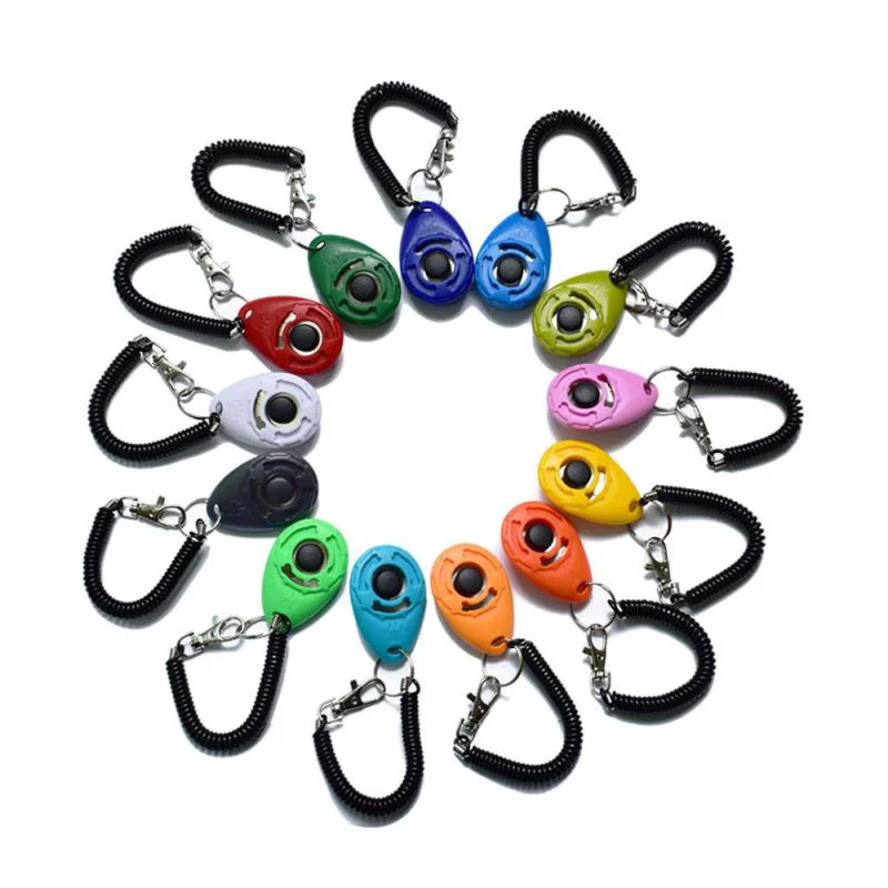 10pcs Pet Cat Dog Training Clicker Plastic Dogs Click Trainer Aid Too Adjustable Wrist Strap Sound 1005006179375413