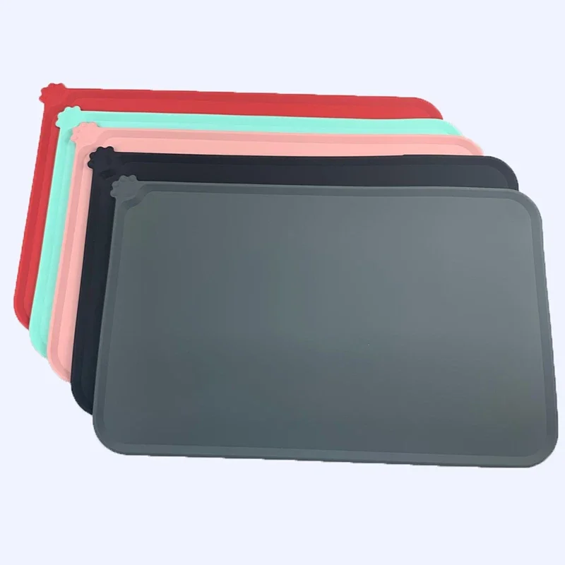 Waterproof Pet Mat Dog Cat Solid Color Silicone Pet Food Pad Pet Bowl Drinking Mat Dog Feeding 1005006192083279