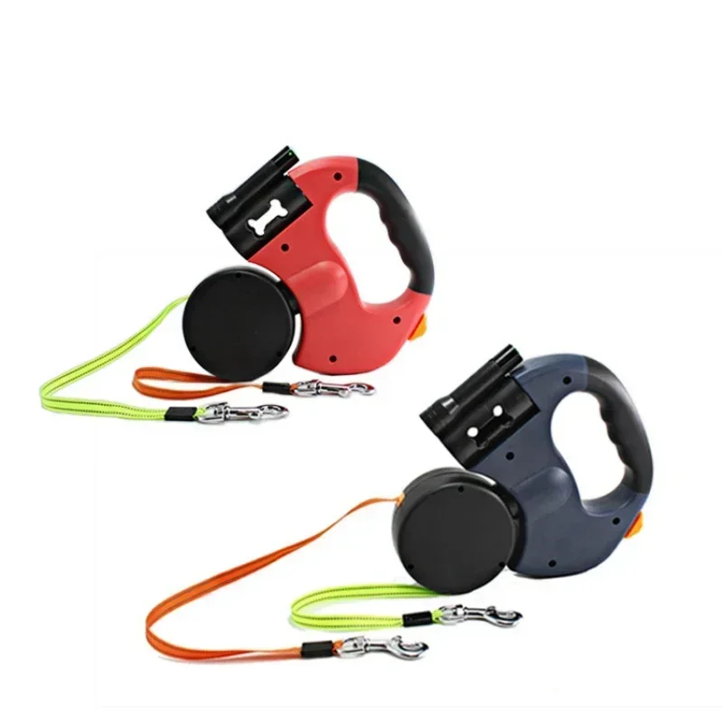 LED Automatic Retractable Traction Rope with Two-Headed and Plastic Bag Box Dog Leash Chain Pet 1005006195573920