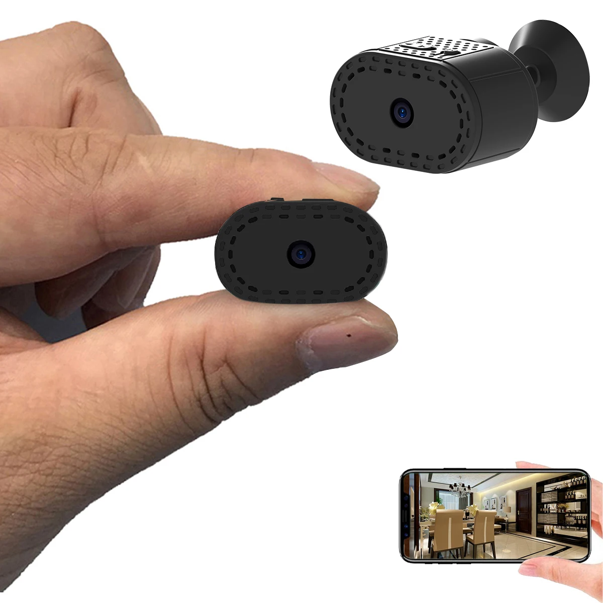 Wireless Mini Camera, Super Small P2P Smart Home Security IP Camera with Remote Monitoring via WiFi 1005006196059754