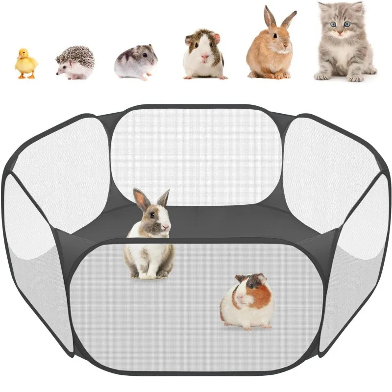 Portable Small Pet Cage Transparent Cat and Dog Cage Tent Pet Playpen Open Folding Yard Fence For 1005006196788643