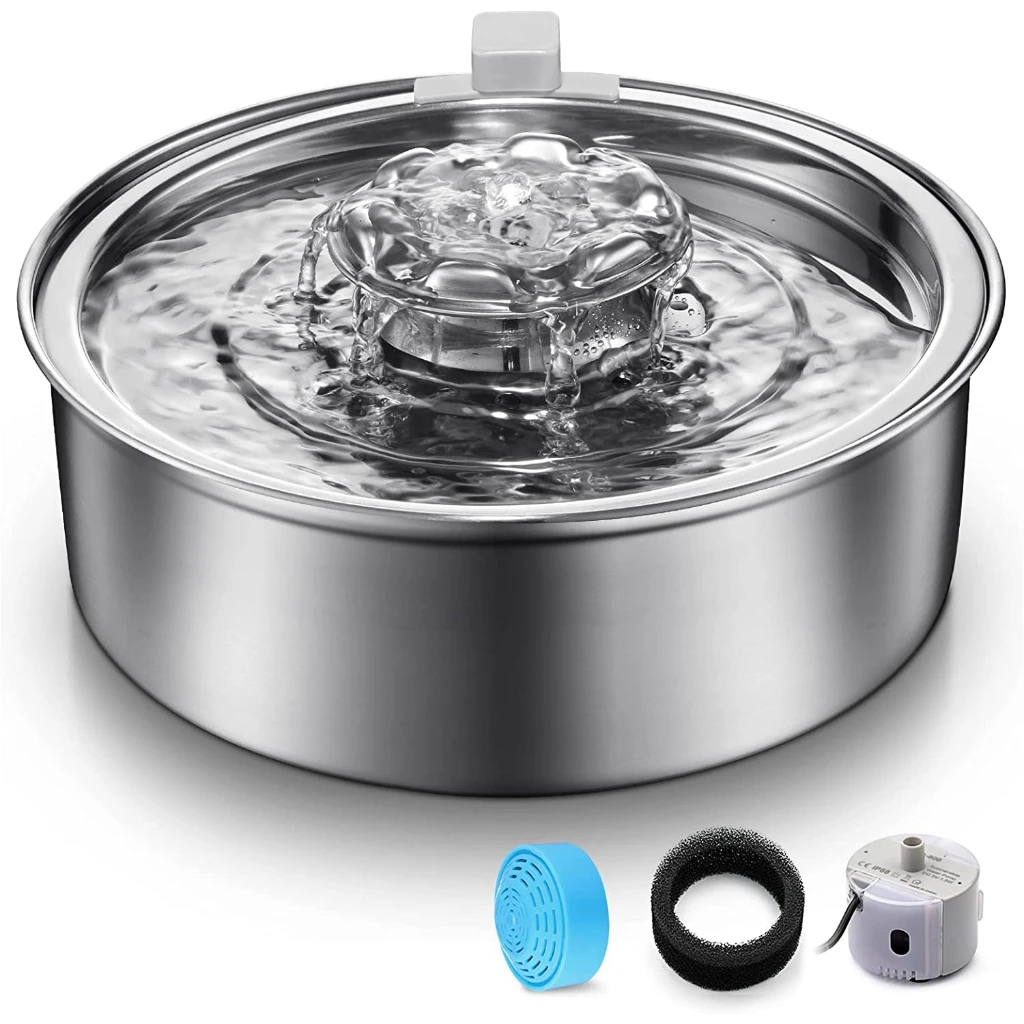 Cat Water Fountain 304 Stainless Steel 2.0L Automatic Circulating Pet Water Fountain Ultra-Quiet 1005006210508235