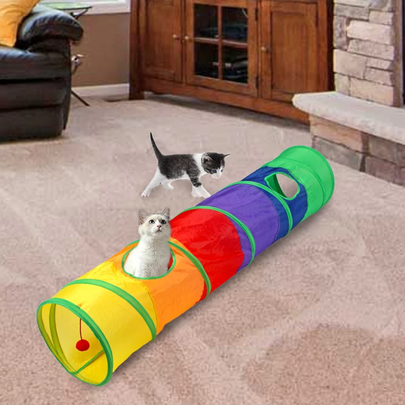 Cat Tunnel Tube Foldable Cat Toys Kitty Training Interactive Fun Toy Tunnel Bored for Puppy Kitten 1005006212608209