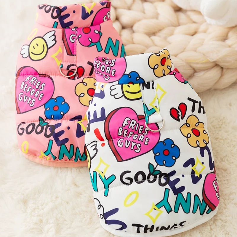 Fashion Print Dog Down Jacket Cute Soft Dog Clothes Winter Cat Jacket Coat Warm Puppy Costume 1005006216493358