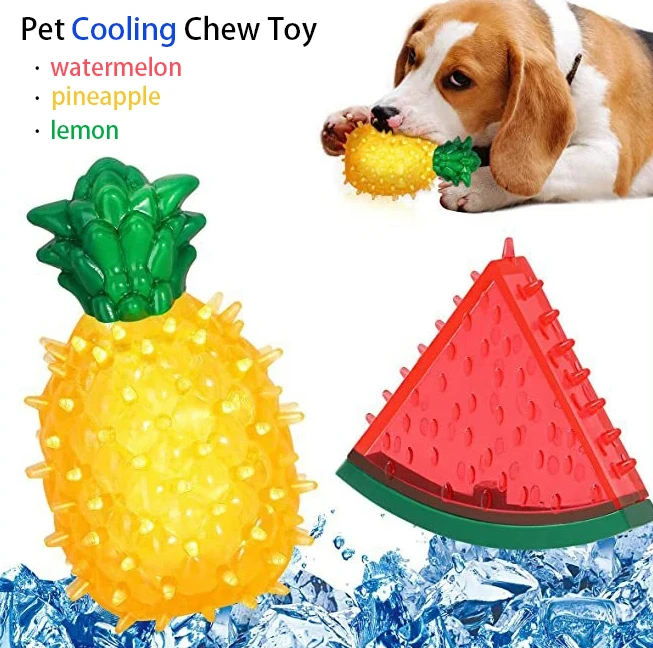 Pet Cooling Chew Toy Reusable Dog Cat Toy Teething Summer Cooling Watermelon Pineapple Lemon 1005006219163129