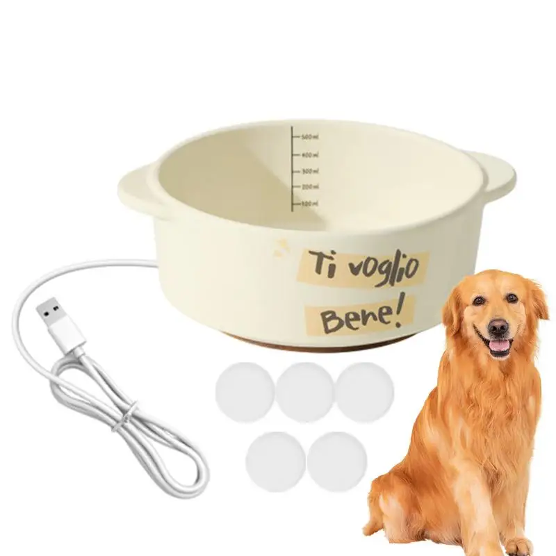Heated Water Bowl for Dog Ceramics Pet Heating Bowl Constant Temperature Automatic Waterer for Dogs 1005006245842447